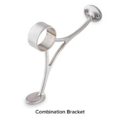 Brushed Stainless Steel Bar Foot Rail Kit -Bar Essentials Shop NS912 2 Combination Foot Rail Bracket Brushed Stainless Steel 2 OD 01 86320.1613655622