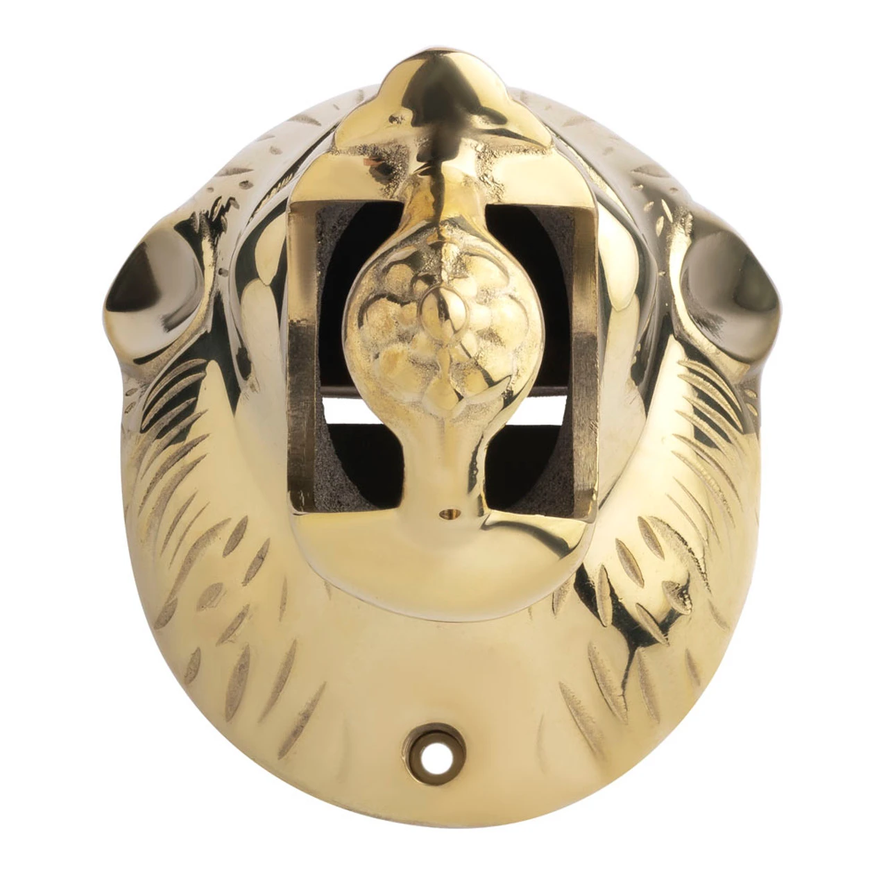 Lion Head Bar Rail Bracket - Polished Brass - 2" OD 6 Lion Head Bar Rail Bracket - Polished Brass - 2" OD - Image 4