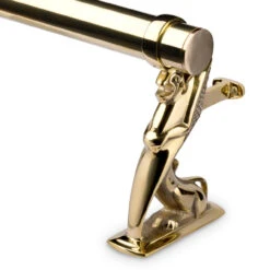 Griffin Bar Rail Bracket - Polished Brass - 2" OD -Bar Essentials Shop PB 202 2 Griffin Bar Rail Bracket Polished Brass 2 OD 04 54355.1598456454