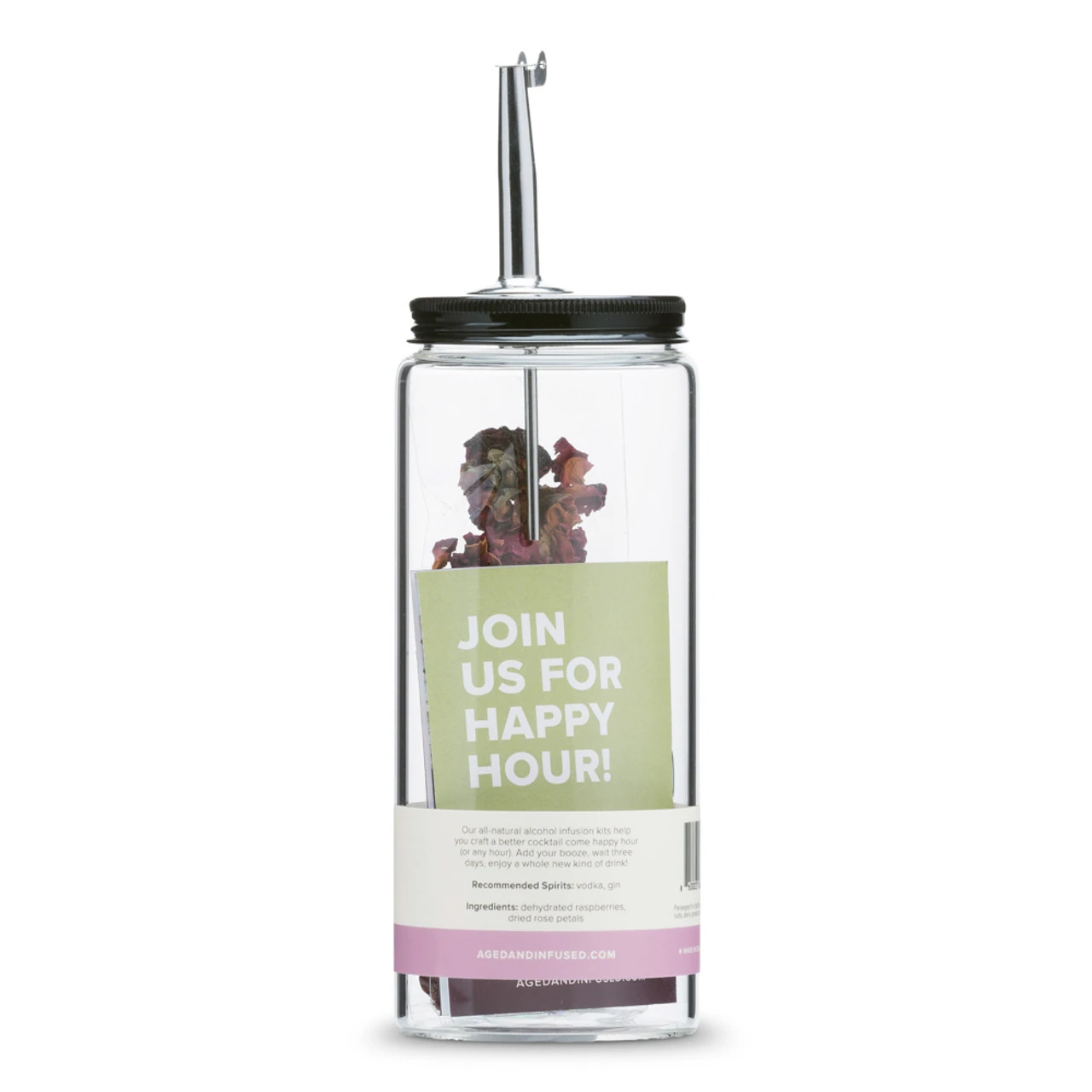 Aged & Infused Rose Ceremony Alcohol Infusion Kit - 16 Oz - Raspberry & Rose - Image 2