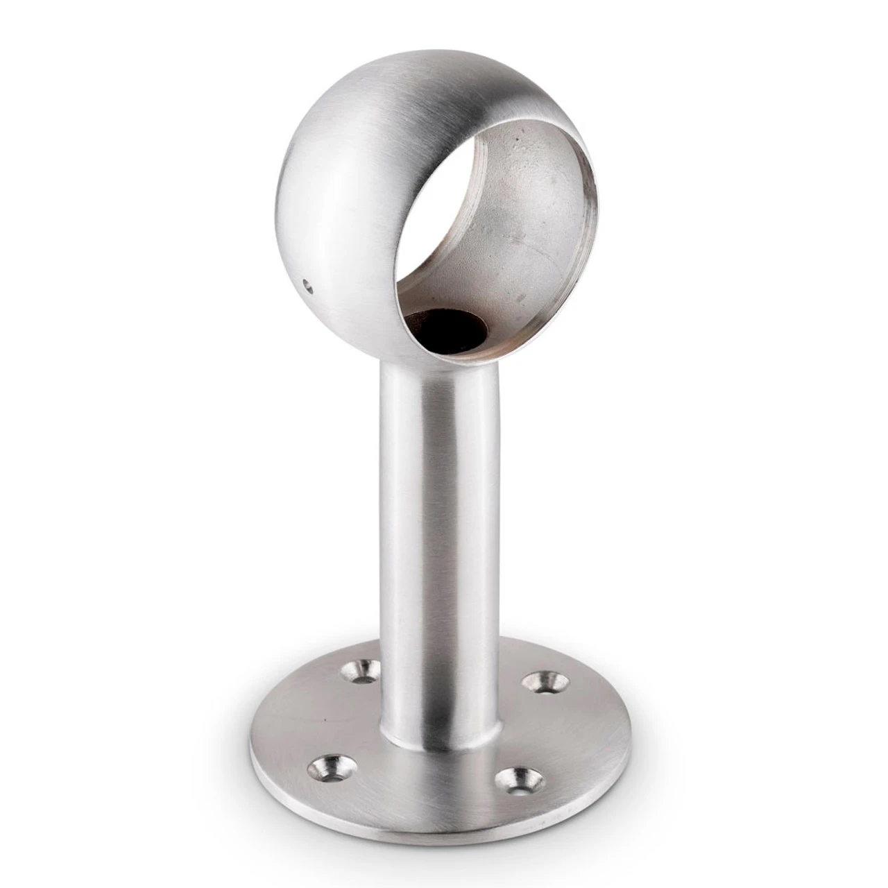 Rounded Center Post Bracket - Brushed Stainless Steel - 2" OD 3 Rounded Center Post Bracket - Brushed Stainless Steel - 2" OD
