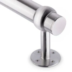 Rounded Center Post Bracket - Brushed Stainless Steel - 2" OD 10 Rounded Center Post Bracket - Brushed Stainless Steel - 2" OD -Bar Essentials Shop S336 2 Rounded Center Post Bracket Brushed Satin Stainless Steel 2 OD 04 90609.1592923136
