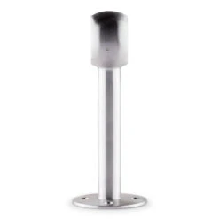 Tall Rounded Center Post Bracket - Brushed Stainless Steel - 2" OD 9 Tall Rounded Center Post Bracket - Brushed Stainless Steel - 2" OD -Bar Essentials Shop S336 2 TALL Tall Rounded Center Post Bracket Brushed Satin Stainless 02 93559.1592923179