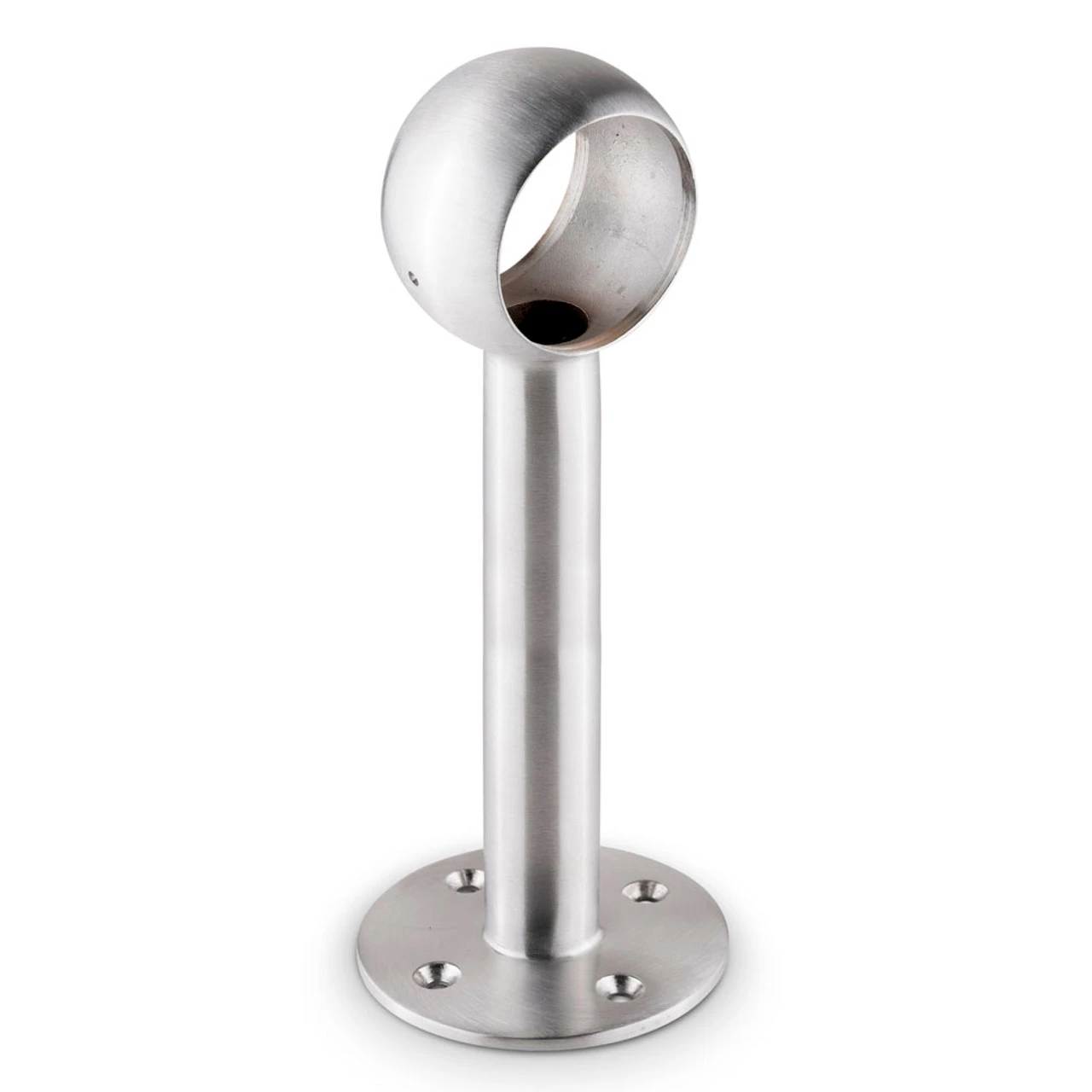 Tall Rounded Center Post Bracket - Brushed Stainless Steel - 2" OD 3 Tall Rounded Center Post Bracket - Brushed Stainless Steel - 2" OD