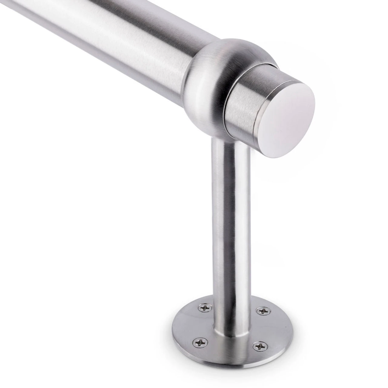 Tall Rounded Center Post Bracket - Brushed Stainless Steel - 2" OD 6 Tall Rounded Center Post Bracket - Brushed Stainless Steel - 2" OD - Image 4