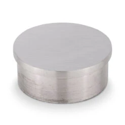 Flush Flat End Cap - Brushed Stainless Steel - 2" OD