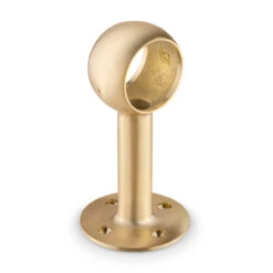 Rounded Center Post Bracket - Satin Brushed Brass - 2" OD