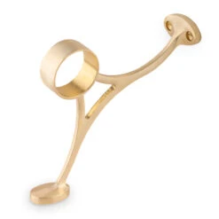 Combination Foot Rail Bracket - Satin Brushed Brass - 2" OD
