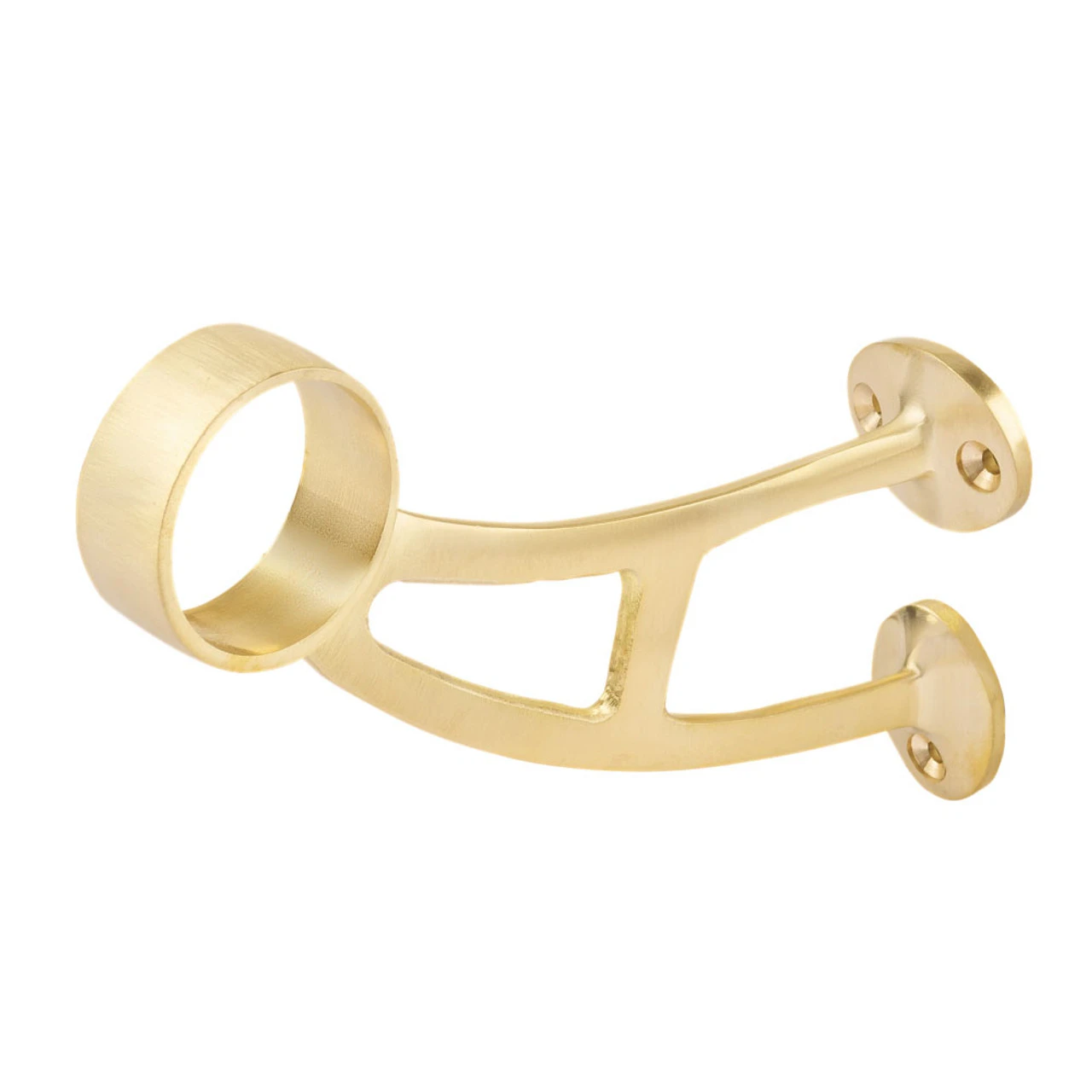 Bar Mount Foot Rail Bracket - Satin Brushed Brass - 2" OD 3 Bar Mount Foot Rail Bracket - Satin Brushed Brass - 2" OD
