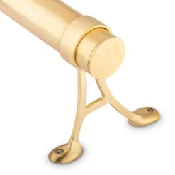 Floor Mount Foot Rail Bracket - Satin Brushed Brass - 2" OD 10 Floor Mount Foot Rail Bracket - Satin Brushed Brass - 2" OD -Bar Essentials Shop SB 76914 2 Floor Mount Bracket Brushed Satin Brass 2 Inch OD 04 22432.1595361751