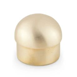 Domed End Cap - Satin Brushed Brass - 1.5" OD