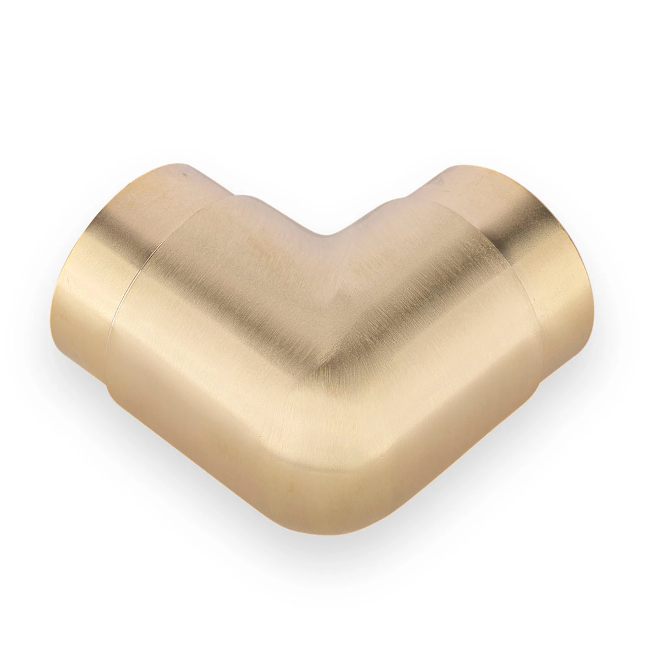Flush Elbow Fitting 90 Degree - Satin Brushed Brass - 2" OD 3 Flush Elbow Fitting 90 Degree - Satin Brushed Brass - 2" OD