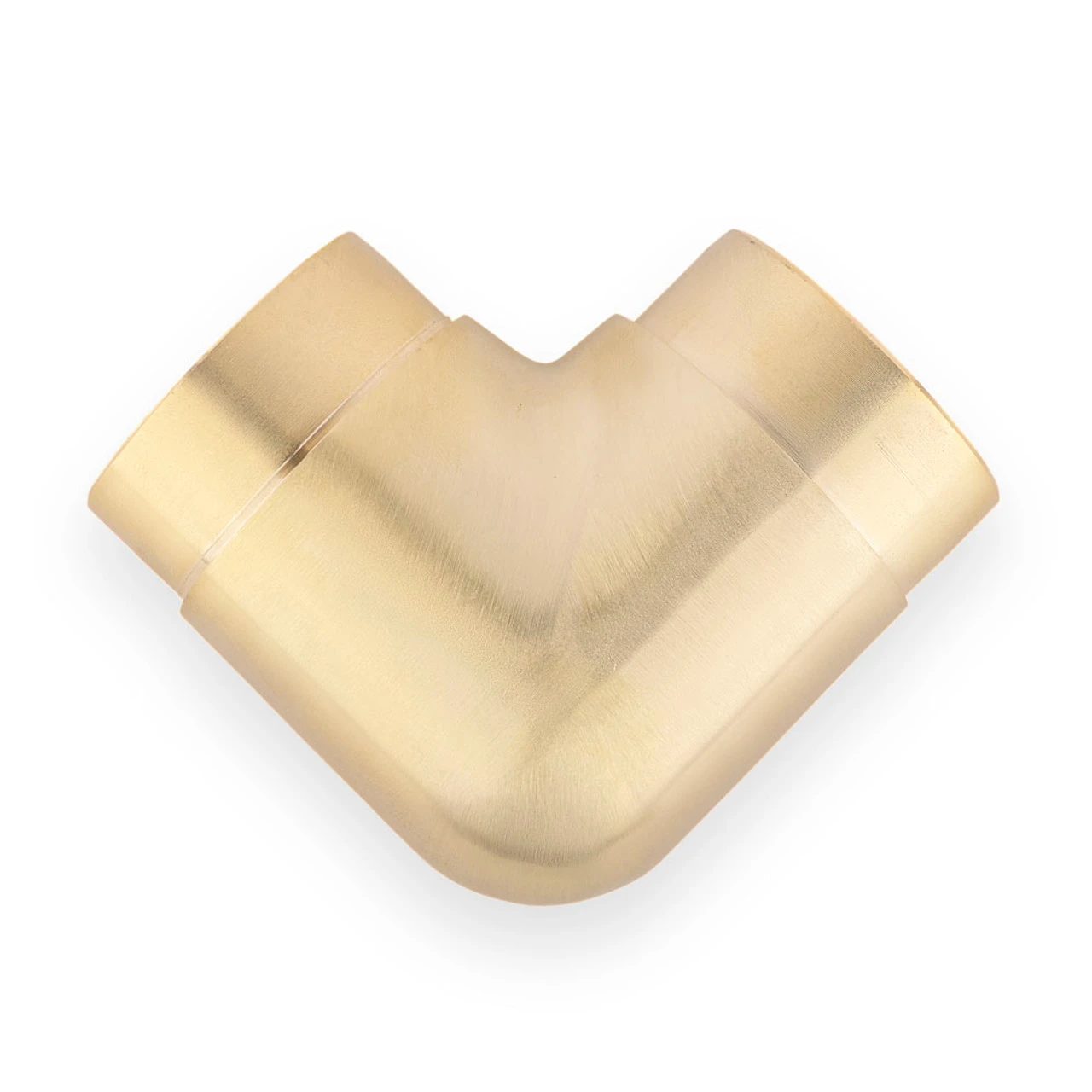 Flush Elbow Fitting 90 Degree - Satin Brushed Brass - 2" OD 4 Flush Elbow Fitting 90 Degree - Satin Brushed Brass - 2" OD - Image 2