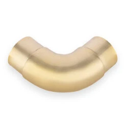 Curved Flush Elbow Fitting 90 Degree - Satin Brushed Brass - 2" OD