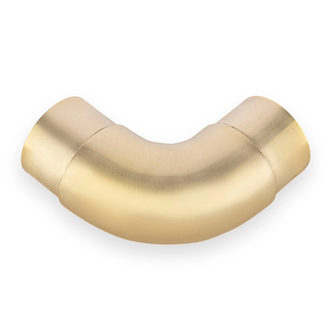 Curved Flush Elbow Fitting 90 Degree - Satin Brushed Brass - 2" OD 3 Curved Flush Elbow Fitting 90 Degree - Satin Brushed Brass - 2" OD