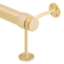 90 Deg. Post Foot Rail Bracket - Satin Brushed Brass - 2" OD -Bar Essentials Shop SB 76979 2 90 deg pt Post Foot Rail Bracket Brushed Satin Brass 2 Inch OD 04 09854.1605203101