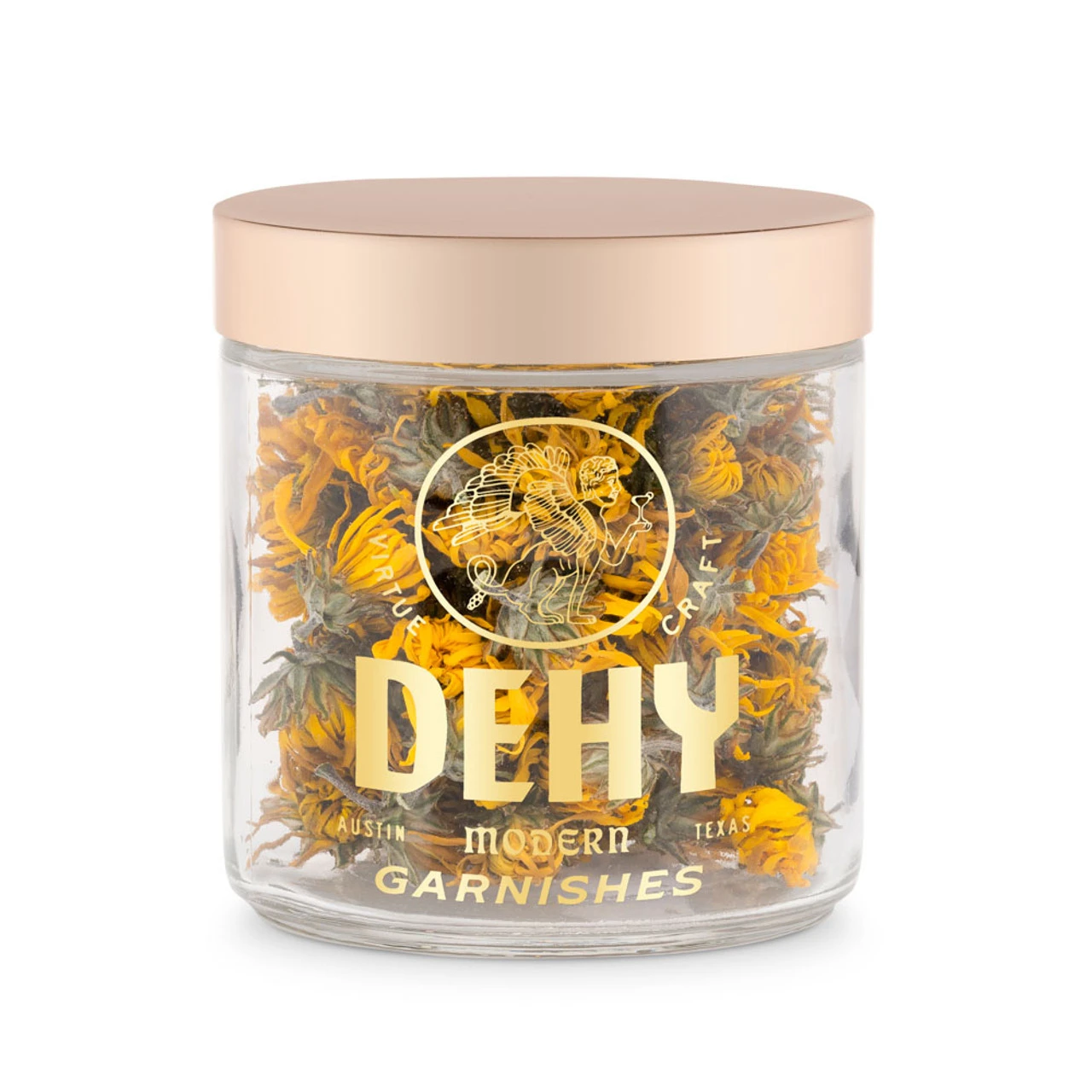 Hand Cut Dried Yellow Pom Flowers Cocktail Garnish - 16 Oz Jar
