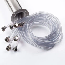 "T" Style Pedestal Draft Beer Tower - Stainless Steel - 3" Column - Air Cooled - 8 Faucets -Bar Essentials Shop TT8CR T Style Pedestal Draft Beer Tower Stainless Steel 8 Faucets 03 57955.1605120182