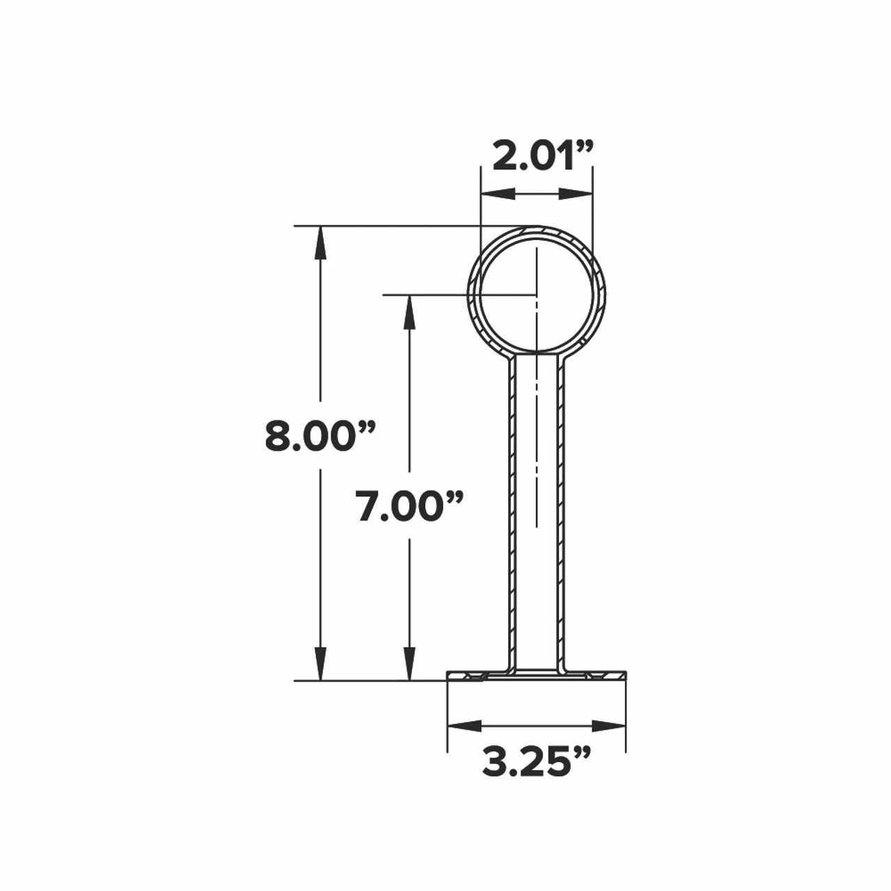 Tall Rounded Center Post Bracket - Sunset Copper - 2" OD 7 Tall Rounded Center Post Bracket - Sunset Copper - 2" OD - Image 5