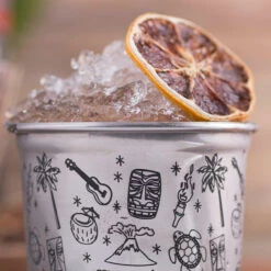 New Release -Bar Essentials Shop UB3549 Urban Bar Etched Tiki Stainless Steel Mint Julep Cup 13.5 oz 03 52557.1592498917