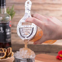 Urban Bar Etched Tiki Stainless Steel Coley Cocktail Strainer -Bar Essentials Shop UB3555 Urban Bar Etched Tiki Stainless Steel Coley Cocktail Strainer 03 80327.1592498815