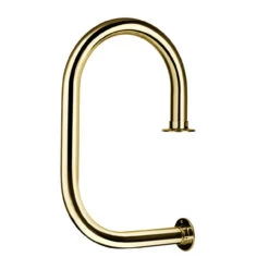 KegWorks Classic Service Bar Rail - Polished Brass - 2" OD