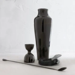 Viski Warren Premium Gunmetal Black Stainless Steel Bar Tool Set - 4 Pieces -Bar Essentials Shop bartool gmb set4 18001620 viski warren premium gunmetal black stainless steel bar tool 02 70955.1590768963