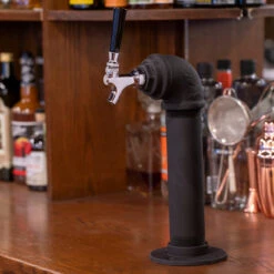 Draft Beer Tower - Black Iron - Single Tap - Standard Stainless Steel Faucet -Bar Essentials Shop blackpipe tower 1faucet krome 1 55176.1590765649