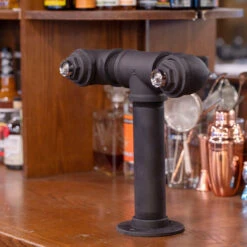Draft Beer Tower - Black Iron - Double Tap - No Faucet -Bar Essentials Shop blackpipe tower 2faucet nofaucets 72791.1590765654
