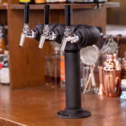Draft Beer Tower - Black Iron - Triple Tap - Perlick 630SS Faucet -Bar Essentials Shop blackpipe tower 3faucet perlick 1 1 60808.1590768095