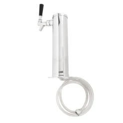 Draft Tower - 100% Stainless Steel Contact - 3" Column - 1 Faucet -Bar Essentials Shop c173 polished stainless steel draft beer kegerator tower 0013 1 02933.1590770179