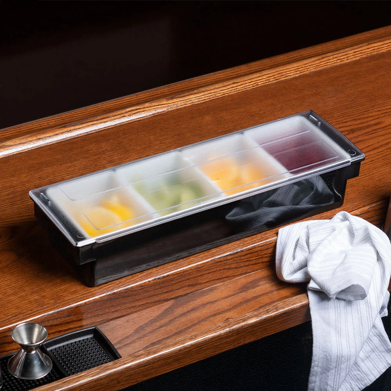 Bar Garnish Tray With Lid - Plastic - 4 Compartments 5 Bar Garnish Tray With Lid - Plastic - 4 Compartments - Image 3