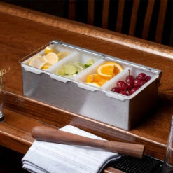 Cocktail Bar Garnish Tray In Stainless Steel - 4 Compartments 8 Cocktail Bar Garnish Tray In Stainless Steel - 4 Compartments -Bar Essentials Shop cdp 4 cocktail bar garnish tray stainless steel 4 compartments 2 76986.1590769634