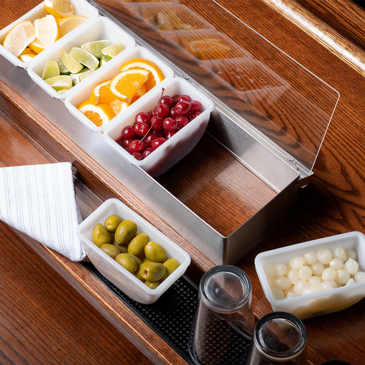 Bar Garnish Tray In Stainless Steel - 6 Compartments 6 Bar Garnish Tray In Stainless Steel - 6 Compartments - Image 4
