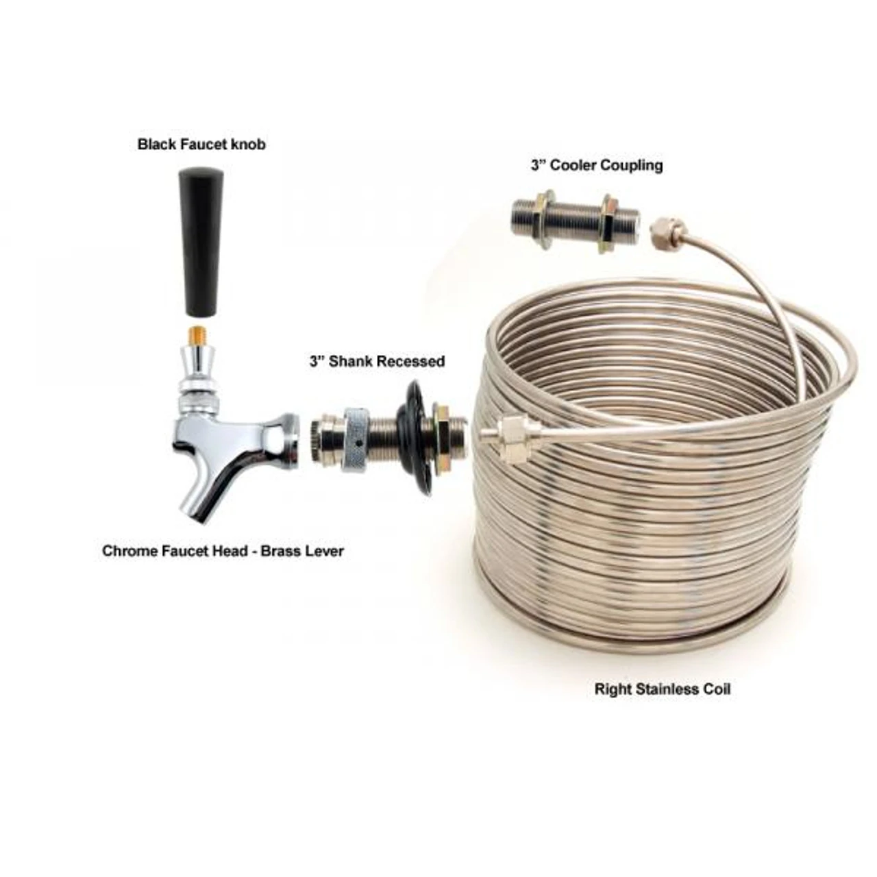 Single Faucet Jockey Box - 50' Coil - Faucet Hardware Kit Without Cooler 3 Single Faucet Jockey Box - 50' Coil - Faucet Hardware Kit Without Cooler