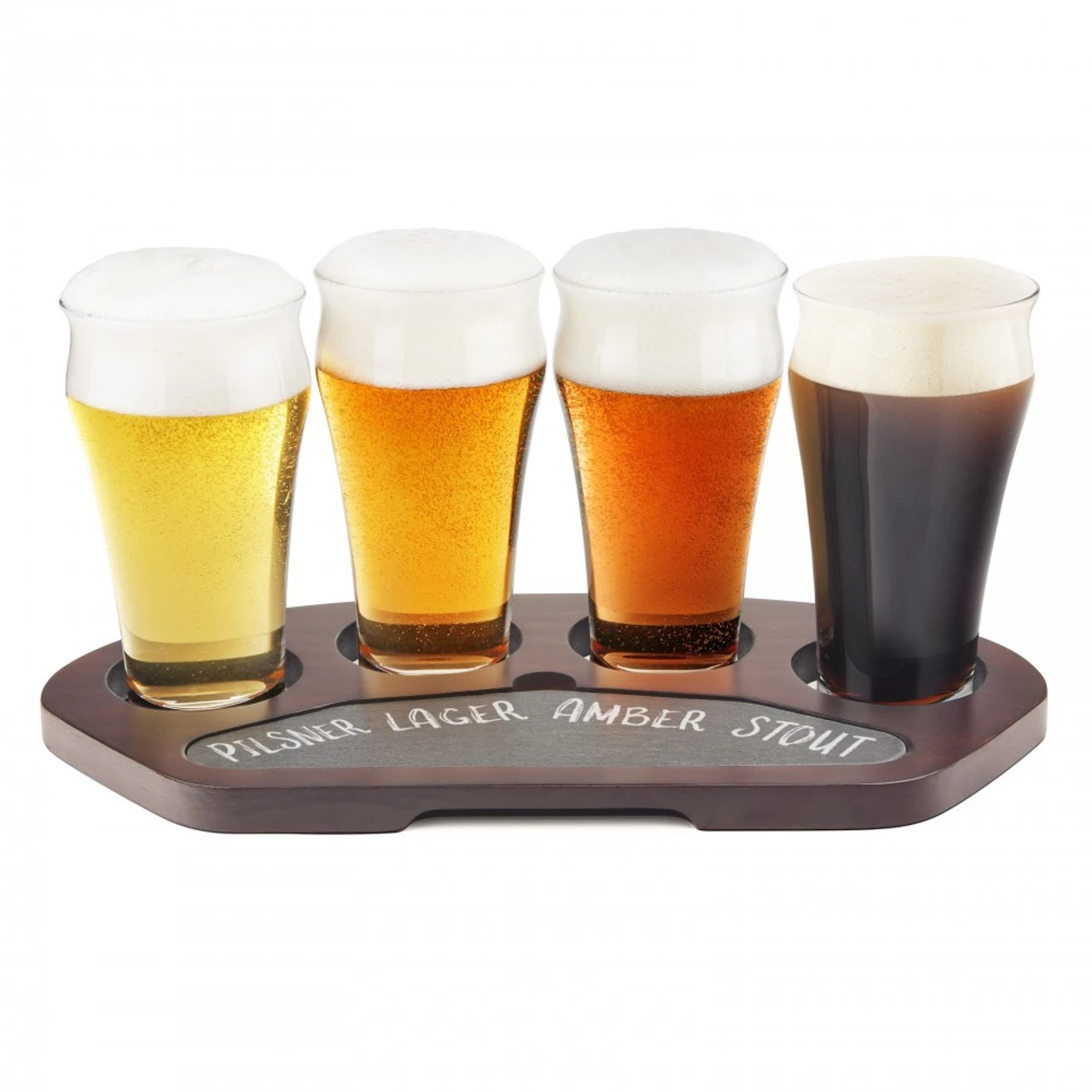 Craft Beer Flight Set - Set Of 4 Tasting Glasses & Wood Chalkboard Tray 3 Craft Beer Flight Set - Set Of 4 Tasting Glasses & Wood Chalkboard Tray