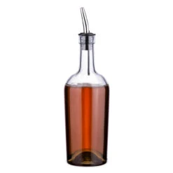 Glass Syrup Bottle With Vented Stainless Steel Pourer - 500ml