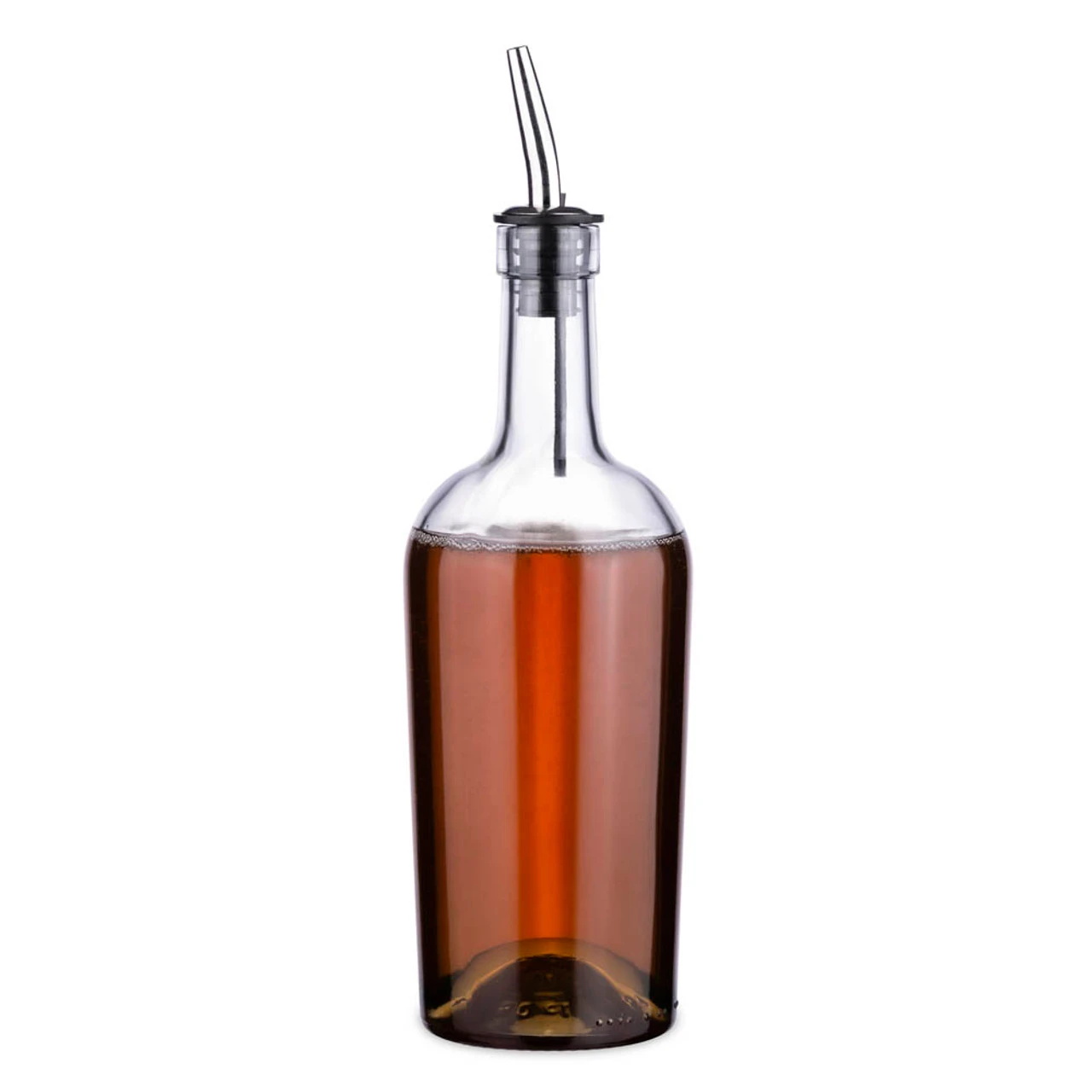 Glass Syrup Bottle With Vented Stainless Steel Pourer - 500ml