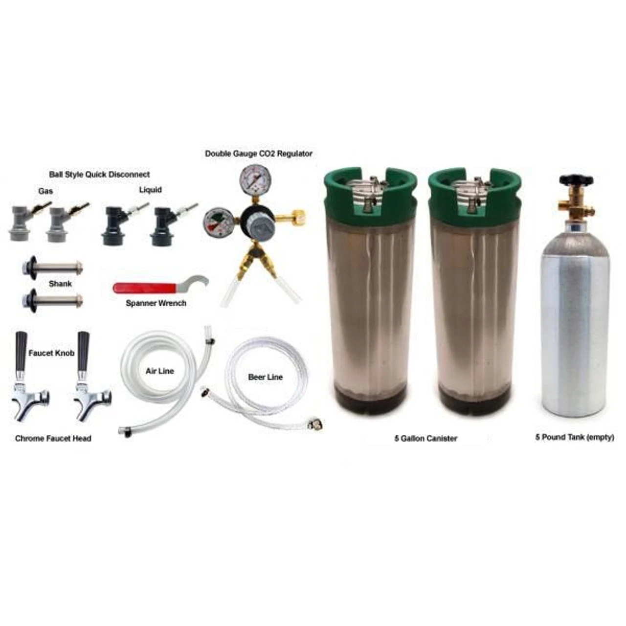 Homebrew Kegerator Conversion Kit - 2 Faucets - 2 Ball Lock Kegs - 5lb CO2 Tank 3 Homebrew Kegerator Conversion Kit - 2 Faucets - 2 Ball Lock Kegs - 5lb CO2 Tank