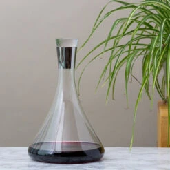 Viski Raye Chrome Trim Glass Wine & Spirit Decanter With Stopper - 60 Oz -Bar Essentials Shop img 0017 56078.1590768087