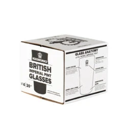Authentic British Style Imperial Pint Glass With Etched Seal - Gift Boxed Set Of 4 -Bar Essentials Shop kegworks british imperial pint box 2 68592.1590765555
