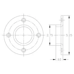 Flange - Black Pipe Foot Rail - 2" 14 Flange - Black Pipe Foot Rail - 2" -Bar Essentials Shop kw 5.25 flange black iron 25734.1613658454