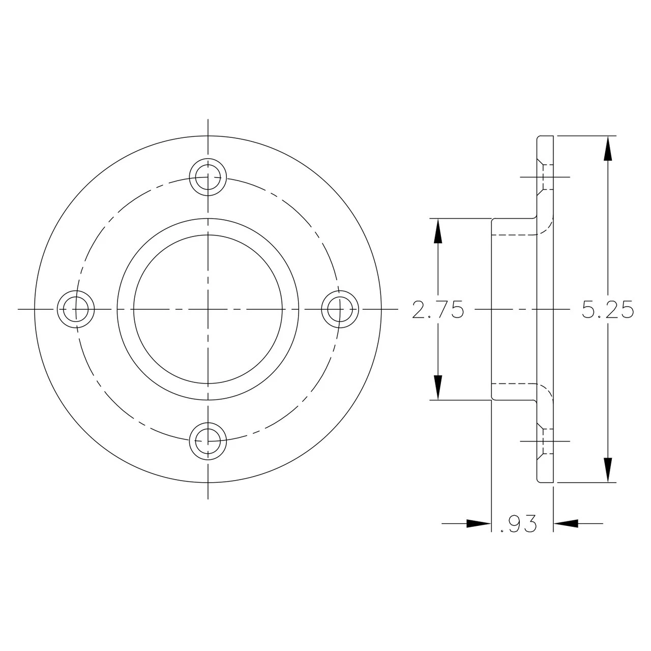 Flange - Black Pipe Foot Rail - 2" 8 Flange - Black Pipe Foot Rail - 2" - Image 6