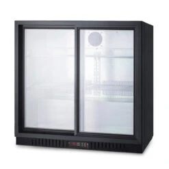 Summit Glass Door Beverage Center - 36" Wide - Black -Bar Essentials Shop large SCR700 Angle 52881.1642006106