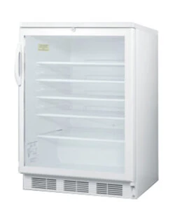 Summit Glass Door Built-In Under Counter Refrigerator - 5.5 Cu. Ft. - White -Bar Essentials Shop medium scr600 angle 1 91474.1590772209