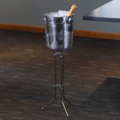 Champagne & Wine Bucket With Folding Stand - 8 Qt - Stainless Steel -Bar Essentials Shop roy wb 1b 1s champagne and wine bucket with folding stand 3 48542.1590772006