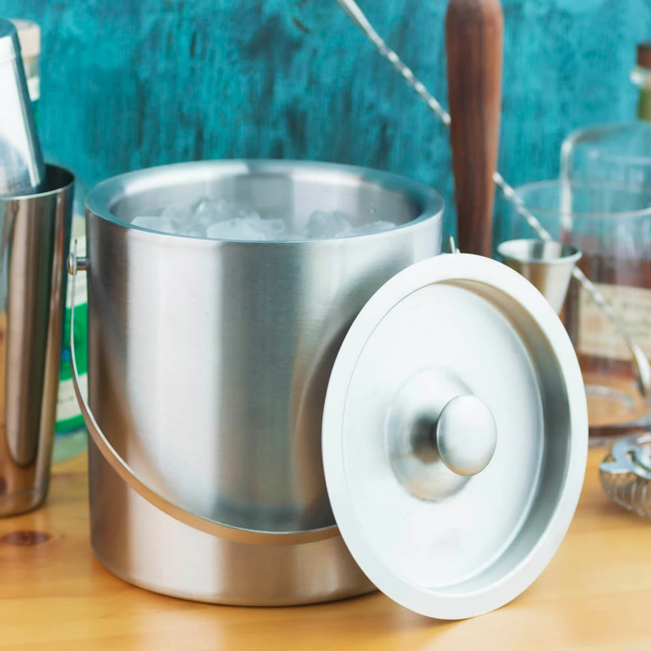 Behind The Bar® Stainless Steel Double Walled Ice Bucket - 3 Quarts 6 Behind The Bar® Stainless Steel Double Walled Ice Bucket - 3 Quarts - Image 4