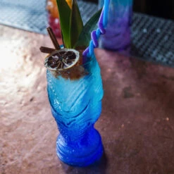 Head Hunter Blue Lagoon Handcrafted Mold Blown Glass Tiki Mug - 20 Oz -Bar Essentials Shop tiki glasses 414 81143.1590770770