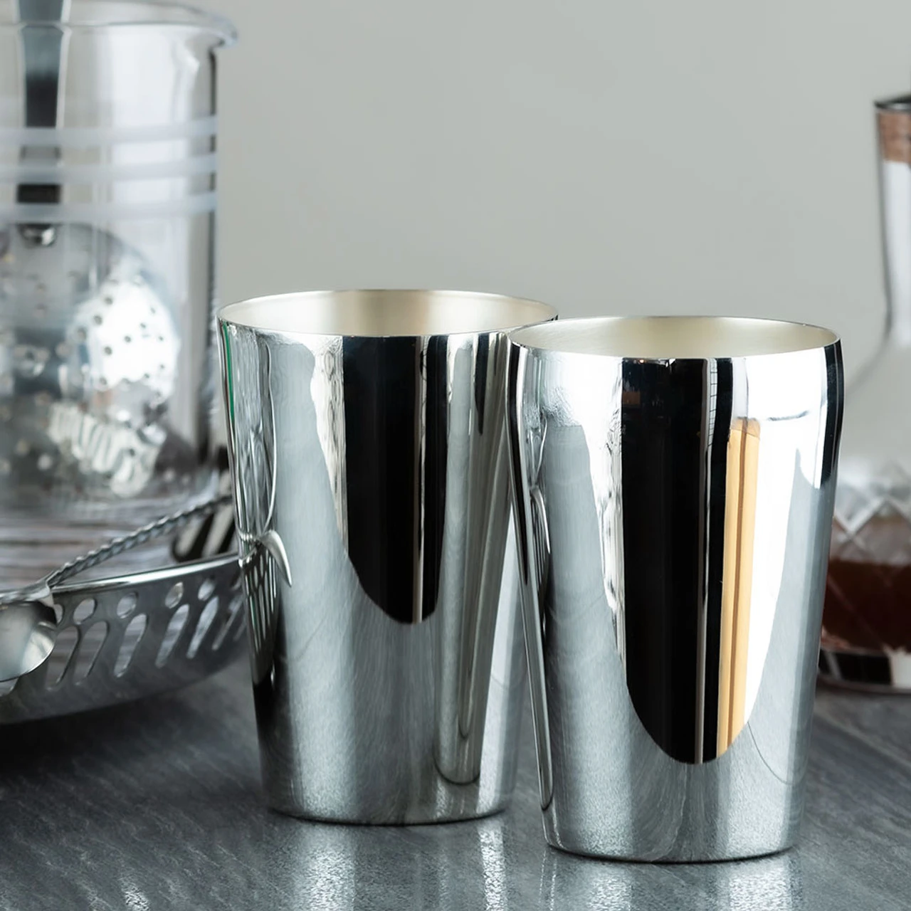 Urban Bar Handmade Premium Silver Plated Stainless Tall & Short Boston Shaker Tin Set 10 Urban Bar Handmade Premium Silver Plated Stainless Tall & Short Boston Shaker Tin Set - Image 8