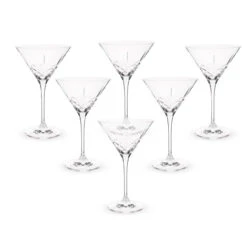 New Release 15 Urban Bar Ginza Cut Crystal Martini Glasses - 7 Oz - Set Of 6